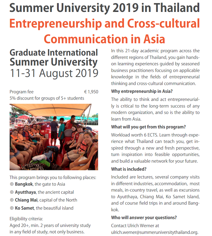 Summer Program 2019 - Thailand